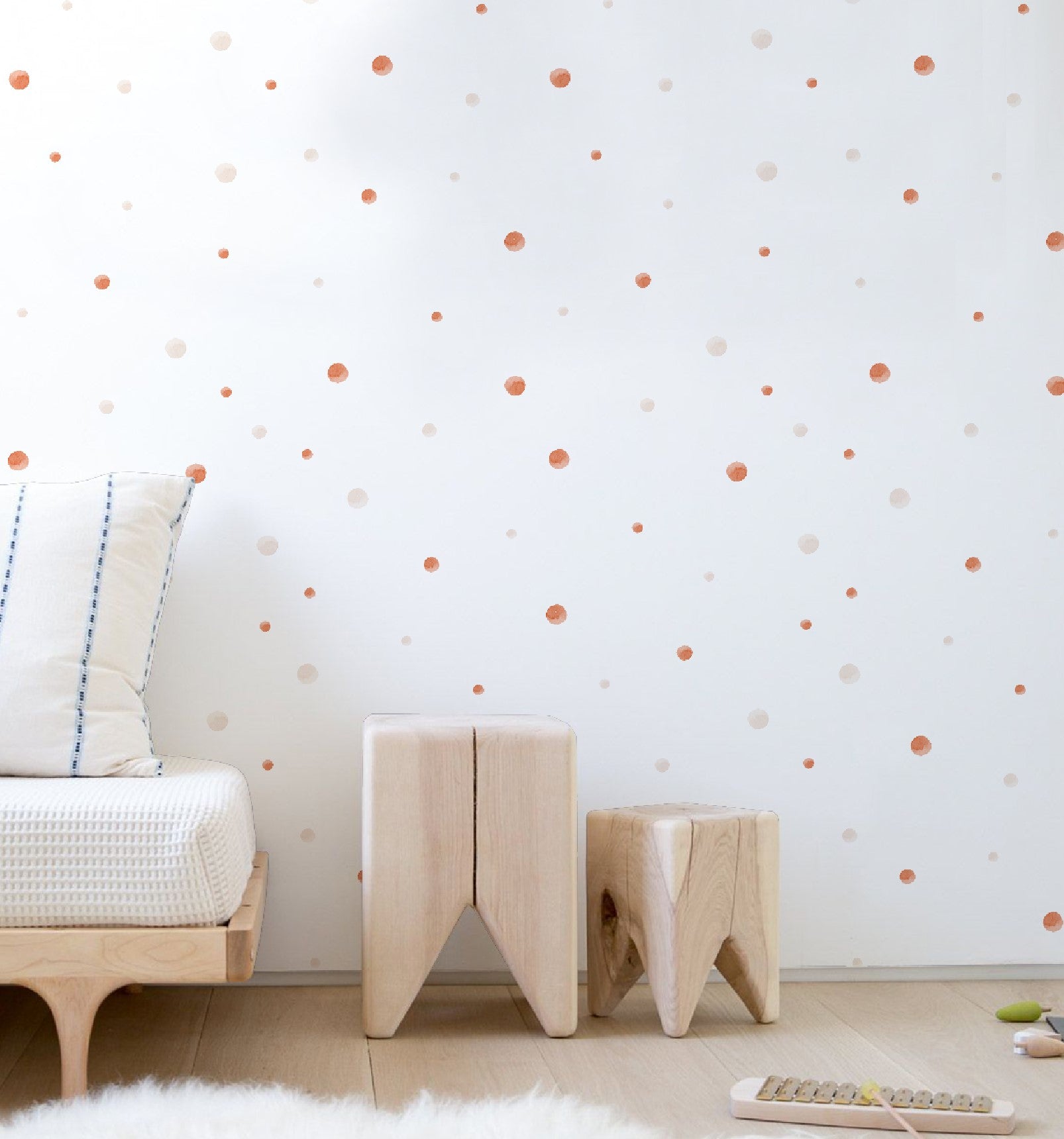 Watercolor Polka Dot Peach Wallpaper GAE110